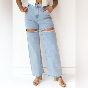 NWT Blue B Rhinestone Jeans -Light Wash